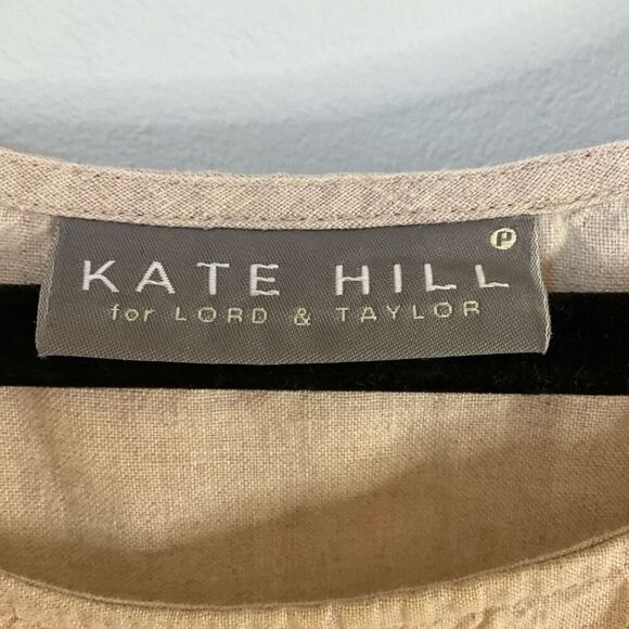 Kate Hill 100% Linen Tank Top, PL. Wheat. Capsule Wardrobe - Picture 10 of 11